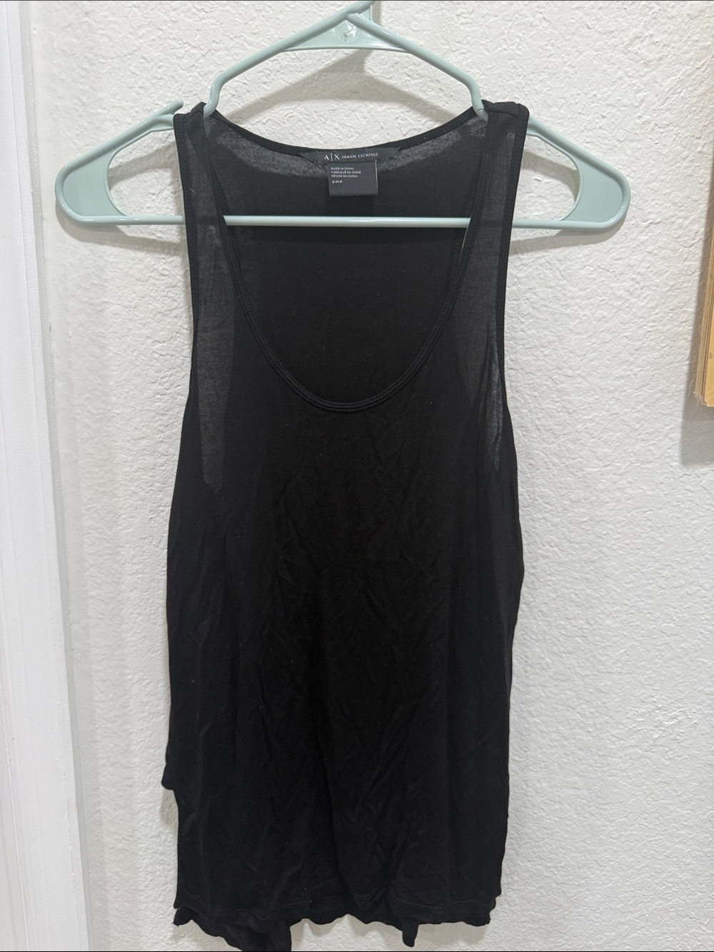 Armani Exchange Black Scoop Neck Tank Top
